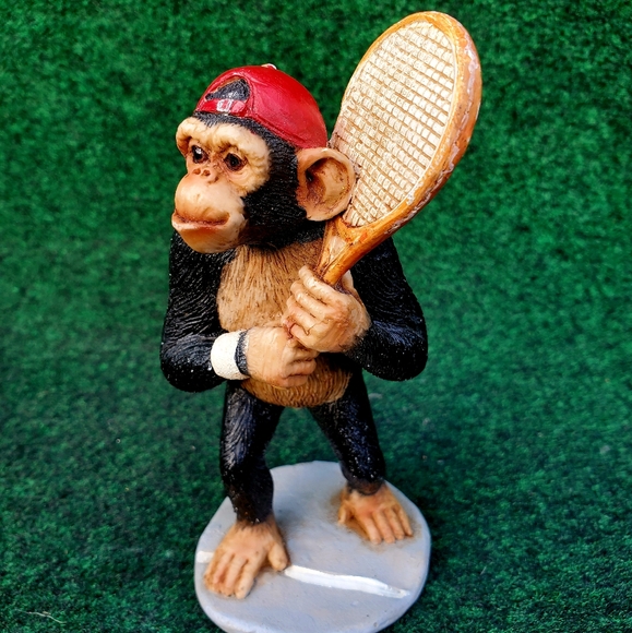 VTG Collek Monkey Tennis Player Resin Figure 5" Tall Baseball Cap Thailand - Picture 5 of 8